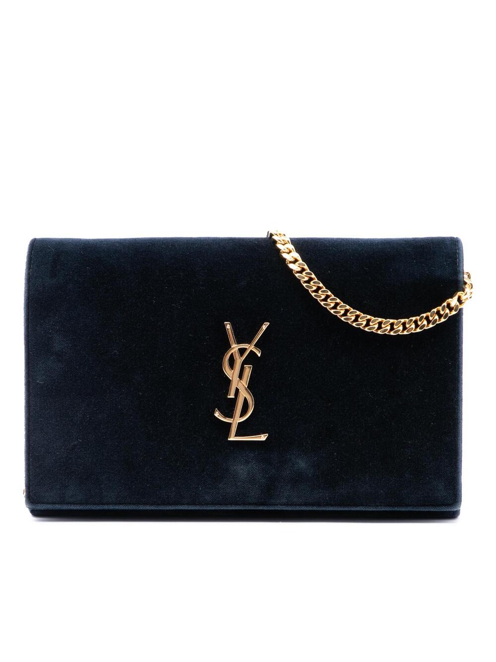 Saint Laurent Suede Kate Chain Wallet #368512S10B